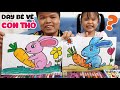 Dạy vẽ con thỏ và củ cà rốt từng bước dễ hiểu || How to draw a Rabbit