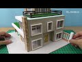 Modern Residential Building Model DIY from Cardboard