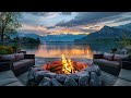 Peaceful Lakeside Morning: 4K Nature Ambience & Soothing Campfire 🔥 for Relaxation and Study