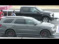 Ford Explorer vs Dodge Durango SRT and vs Challenger R/T Shaker - drag racing
