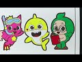 Pinkfong Hogi Wonderstars - Super Easy Coloring with New Song - Baby Shark Doo Doo Doo