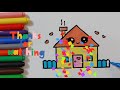 How to Draw a Cute House Easy for Kids and Toddlers 🏡 | Step By Step Drawing