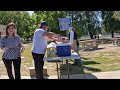 BBQ Chicken ,Bell Pepper With Pork And Cheese ,Noodle For Homeless In San Bernardino Park