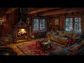 Feel Safe When Snowstorm Outside | Fireplace and Howling Winds Sounds | Sleep, Relax, Rest, Study