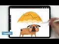 How to paint a super simple pug illustration in Procreate 😳 Procreate tips and tricks for beginners