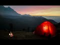 Camping in the Mountains at Sunset | Fire ASMR Ambience for Relaxation Reading Meditation Sleeping