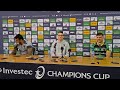 Northampton Saints' Courtney Lawes, George Furbank and Phil Dowson on their defeat to Leinster