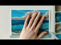 Seascape Painting with Gouache ｜ Ocean Wave Painting
