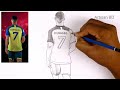 How to draw Cristiano Ronaldo, Ronaldo Pencil Sketch, Cr7 From Al Nassr Fc Club