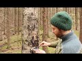 Building Bushcraft Shelter Under a Huge Rock - Collecting Birch Sap, Making Fish Trap, Catch & Cook