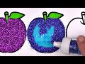 ( Fruits ) Apple and BIG Marker Pencil Coloring / Glitter Apple  / Akn Kids House