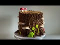 TREE STUMP CAKE Tutorial (Buttercream) | MUSHROOM CAKE | WOODLAND CAKE | FAIRY CAKE Decorating Ideas