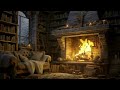Cozy Ambience with Snowfall, Smooth Jazz, and Fireplace Sounds for Relaxation and Sleep ⛄
