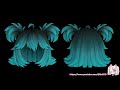 Modeling 3D Hair for VRChat - Blender - Timelapse