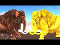 Prehistoric Mammals vs Golden Mammals Size Animals Epic Battle Animal Revolt Battle Simulator