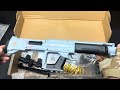 Open box special forces weapon toy, CQR submachine gun, SR410 nozzle, Glock pistol, grenade