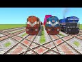 16 TRAINS VERY FAST CROSSING IN JUST 10 MINUTES ON BRANCHED FORKED TRACKS | indian train simulator