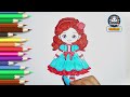 girl drawing 💕💕 | Cute Little Girl Drawing | Dress Design | Girl drawing step by steps for Kids