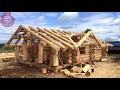 Traditional Log House Building Process. The Birth Of Wooden House | Woodworking You MUST See