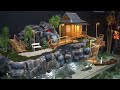 How to Make a Mini Waterfall Garden Valley Japanese House Diorama for Aquarium Decoration