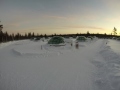 Arctic luxury resort kakslauttanen at Finland walking around the thermal igloos 2017 january