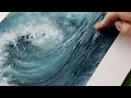 How to Paint Ocean Waves just  in four Colors .Watercolor painting without pencil sketch.