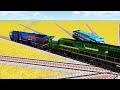 16 TRAINS CROSSING ON BUMPY RAILROAD DIAMOND CROSSING - Train Simulator 2022 | #RailroadÇrossing