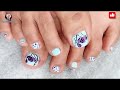 Easy Floral Toe Nail Art Design #nailsbyamrita #toenailart #springnailart