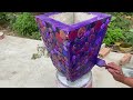 Amazing ideas . Wow . How to cast flower pots from plastic bottle caps and cement / DIY bottle cap