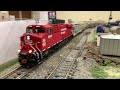 HO scale Grain train running at the show