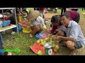 Disabled family harvest pear melon go to market sell --Make money to buy cooking utensils