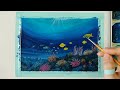 Underwater Scene Painting with Gouache ｜ Ocean Painting