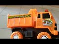 unboxing mainan, dump truck dan Excavator