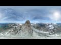 Zermatt, Matterhorn, Switzerland. Aerial 360 video in 8K.