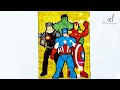 Avengers Superheroes Characters Coloring pages | Easy Step by Step