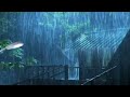 4K Night Rain - Thunderstorm in Forest  Heavy Rainstorm | Very Strong Thunder Sounds - White Noise