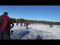 Ice skating on frozen lake in Stockholm, Sweden. Virtual winter experience. Källtorpssjön, Hellas