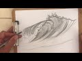 Draw a Breaking Wave Easily! Sketching video - Jim Freeheart #drawing #waves #sketch #art