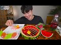 ASMR MUKBANG | Watermelon Desserts Jelly, Watermelon Tanghulu, Noodles Jelly, Ice cream | GONGSAM