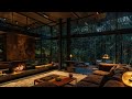Fireplace & Rain | Modern Woodland Relaxation | Tranquil Ambience | Peaceful Rainfall | Rainy Day