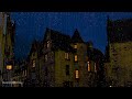 Old Town Night Rain and Thunderstorm at Night for Deep Sleep and Relax, Cozy Bedroom ASRM