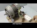I turn washing machine motor into 220v 15000w electric generator use new technique at home