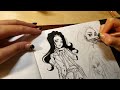 ♡ Draw with me - using MANGA SCREENTONES on paper! Pen and Ink drawing // Character Design