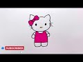 how to draw hello kitty easy | how to draw hello kitty characters