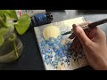 satisfying art process w/ blue & gold acrylic ✨ abstract painting tutorial | sketchbook playlist #3