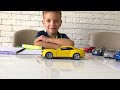 Mark and Collection of series about different magic cars for kids.