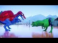 ALL RED SPIDER-MAN Battle in Jurassic World | Dinosaur Pro SuperHero Team | Jurassic World Evolution