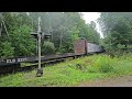 Falling Rain, Wet Rails & A Heavy Train Up A Grade.. This SD40-2 Has The Hammer Down!