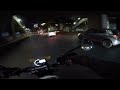 MotoVLog on Triumph Scrambler 400X at the night.