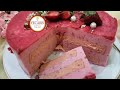 STRAWBERRY MOUSSE CAKE |BIRTHDAY CAKE|CAKE PUDING BUSA@fecariskitchen